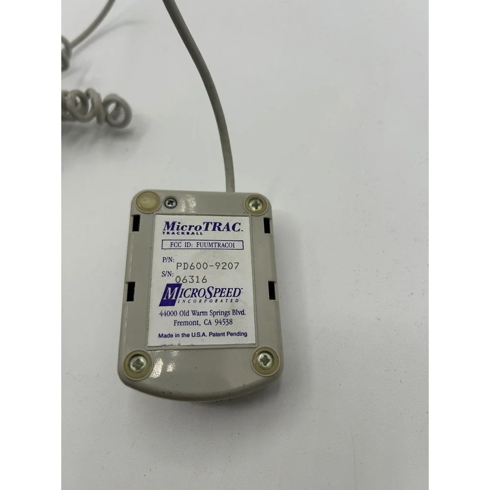 MicroSpeed MicroTRAC Trackball Mouse PC Vintage 9-Pin Serial DB9 Blue Ball